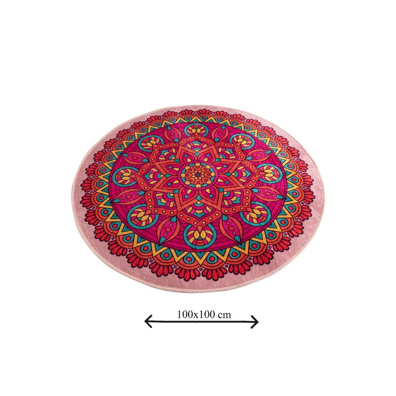 Casa si Gradina - Textile si covoare - Covoare - Covorase baie - Covoras de baie, L'essentiel Maison, multicolor, diametru 100 cm, 100% poliester, antiderapant, 359CHL1442 - Infinity.ro