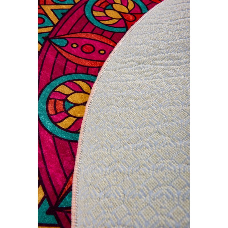 Casa si Gradina - Textile si covoare - Covoare - Covorase baie - Covoras de baie, L'essentiel Maison, multicolor, diametru 100 cm, 100% poliester, antiderapant, 359CHL1442 - Infinity.ro