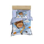 Casa si Gradina - Textile si covoare - Lenjerii de pat - Lenjerii copii - Set lenjerie pentru copii, L'essentiel Maison, lila, albastru, maro, 100x150 cm, 100% poliester microsatina, bumbac, imprimare 3d - Infinity.ro