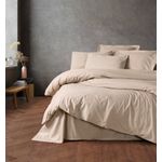 Casa si Gradina - Textile si covoare - Lenjerii de pat - Seturi de lenjerie - Set lenjerie de pat single, L'essentiel Maison, bej, 100% bumbac ranforce, husa plapuma 160x220 cm, cearsaf 160x240 cm, fata perna 50x70 cm - Infinity.ro
