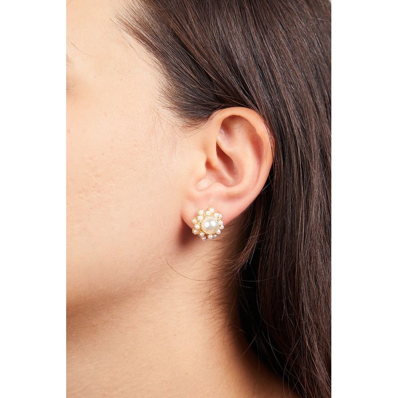Fashion, accesorii si bijuterii - Femei - Bijuterii femei - Cercei femei - Cercei, Heliophilia, dama, auriu, 15x10 mm, metal - Infinity.ro