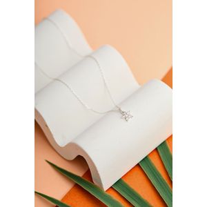 Colier, Heliophilia, argint 925, argintiu, zircon, marime unica