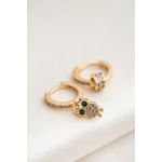 Fashion, accesorii si bijuterii - Femei - Bijuterii femei - Cercei femei - Cercei, Heliophilia, metal, multicolor, zirconiu, diametru 14,4 mm - Infinity.ro