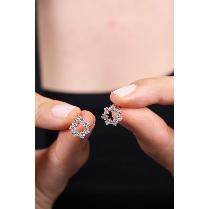 Fashion, accesorii si bijuterii - Femei - Bijuterii femei - Cercei femei - Cercei, Heliophilia, femei, argint 925, roz, zirconiu - Infinity.ro