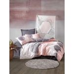 Casa si Gradina - Textile si covoare - Lenjerii de pat - Seturi de lenjerie - Set lenjerie pat dublu, L'essentiel Maison, gri roz alb, 200x220 cm, 100% bumbac ranforce - Infinity.ro