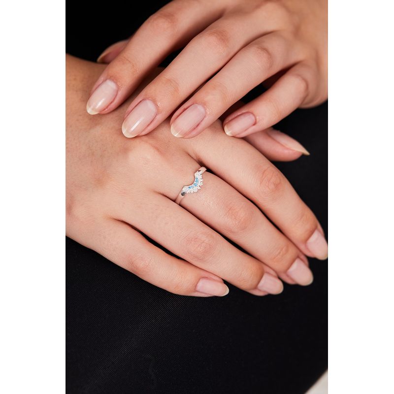 Fashion, accesorii si bijuterii - Femei - Bijuterii femei - Inele femei - Inel, Heliophilia, argint 925, argintiu si albastru, marime universala - Infinity.ro