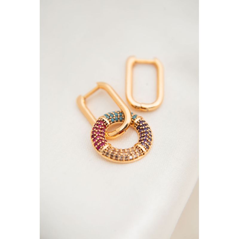 Fashion, accesorii si bijuterii - Femei - Bijuterii femei - Cercei femei - Cercei, Heliophilia, metal, multicolor, zirconiu, 2x1 cm, 948ELK3317 - Infinity.ro