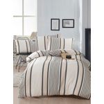 Casa si Gradina - Textile si covoare - Lenjerii de pat - Seturi de lenjerie - Set lenjerie de pat single, L'essentiel Maison, bej, negru, 70% bumbac 30% poliester, husa pilota 160x220 cm, cearsaf 160x240 cm, fata perna 50x70 cm - Infinity.ro