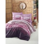 Casa si Gradina - Textile si covoare - Lenjerii de pat - Seturi de lenjerie - Set lenjerie pat dublu, L'essentiel Maison, roz lila crem roz, 100% bumbac satinat, husa pilota 200x220 cm, cearsaf 240x260 cm - Infinity.ro