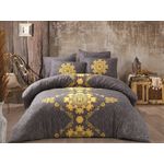 Casa si Gradina - Textile si covoare - Lenjerii de pat - Seturi de lenjerie - Set lenjerie pat dublu, L'essentiel Maison, galben si antracit, 200x220 cm, 50% bumbac, 50% poliester - Infinity.ro