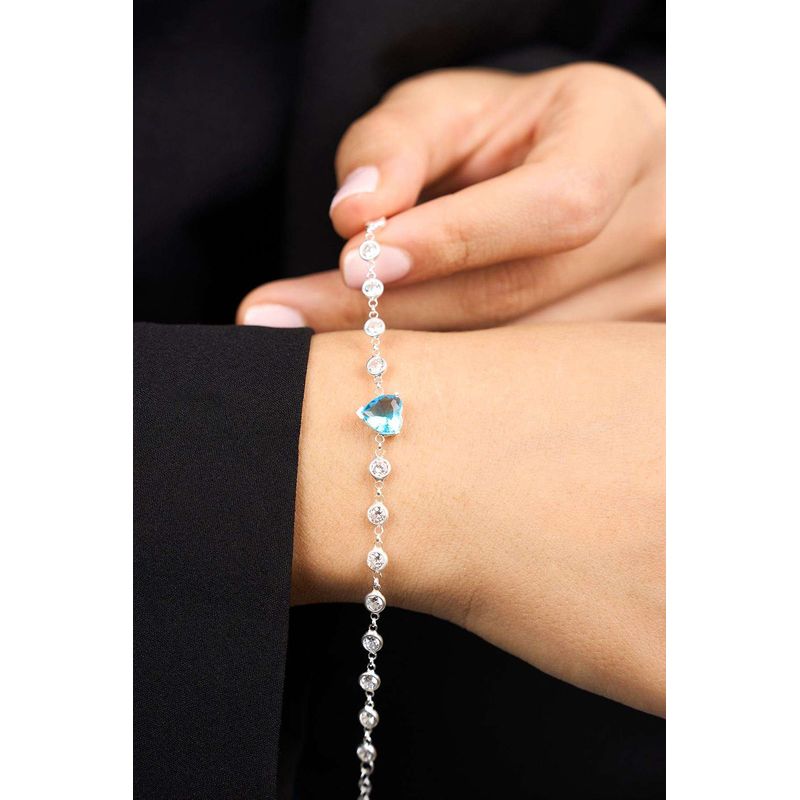 Fashion, accesorii si bijuterii - Femei - Bijuterii femei - Bratari femei - Bratara, Heliophilia, argint 925, albastru, zirconiu, marime universala - Infinity.ro