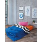 Casa si Gradina - Textile si covoare - Lenjerii de pat - Seturi de lenjerie - Set lenjerie pat single, L'essentiel Maison, albastru alb negru, 160x220 cm, 100% bumbac ranforce - Infinity.ro