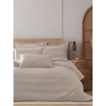 Casa si Gradina - Textile si covoare - Lenjerii de pat - Seturi de lenjerie - Set lenjerie de pat dublu, L'essentiel Maison, bej, 200x220 cm, 70% bumbac 30% poliester, 162ELR2630 - Infinity.ro