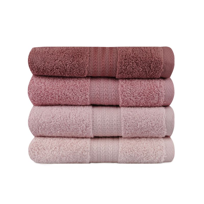 Casa si Gradina - Textile si covoare - Textile baie - Prosoape - Set prosoape de maini, L'essentiel Maison, roz deschis pudra roz prafuit crem, 50x90 cm, 100% bumbac, 4 bucati - Infinity.ro