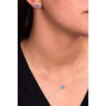 Fashion, accesorii si bijuterii - Femei - Bijuterii femei - Coliere femei - Set colier si cercei, Heliophilia, argint 925, albastru, pietre zirconiu - Infinity.ro