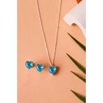 Fashion, accesorii si bijuterii - Femei - Bijuterii femei - Coliere femei - Set colier si cercei, Heliophilia, argint 925, albastru, pietre zirconiu - Infinity.ro