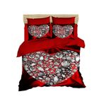Casa si Gradina - Textile si covoare - Lenjerii de pat - Seturi de lenjerie - Set lenjerie pat single, L'essentiel Maison, rosu, argintiu, negru, 160x220 cm, microsatina poliester, bumbac, imprimeu 3d - Infinity.ro