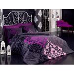 Casa si Gradina - Textile si covoare - Lenjerii de pat - Seturi de lenjerie - Set lenjerie pat, L'essentiel Maison, bumbac satinat, maro, mov, roz, negru, husa pilota 200x220 cm, cearsaf 240x260 cm, 100% bumbac - Infinity.ro