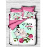 Casa si Gradina - Textile si covoare - Lenjerii de pat - Seturi de lenjerie - Set lenjerie pat dublu, L'essentiel Maison, roz, alb, menta, verde, 200x220 cm, microsatina poliester, bumbac - Infinity.ro