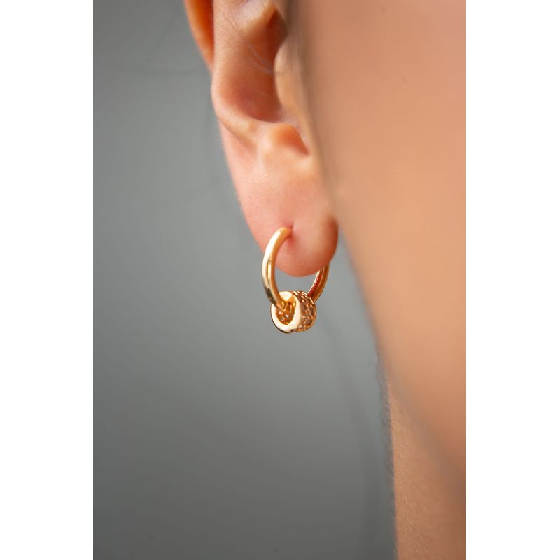 Fashion, accesorii si bijuterii - Femei - Bijuterii femei - Cercei femei - Cercei, Heliophilia, femei, auriu, metal, zirconiu, diametru 20,8 mm, lungime reglabila - Infinity.ro