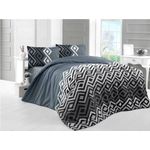 Casa si Gradina - Textile si covoare - Lenjerii de pat - Seturi de lenjerie - Set lenjerie de pat single, L'essentiel Maison, gri, negru, alb, 160x220 cm, 65% bumbac, 35% poliester - Infinity.ro