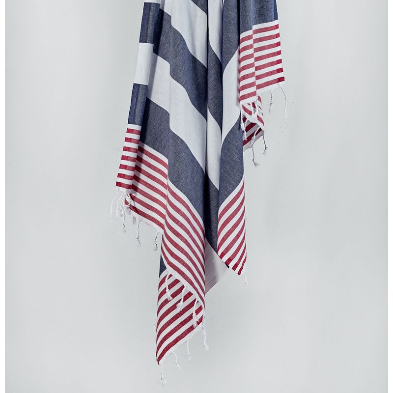 Casa si Gradina - Textile si covoare - Textile baie - Prosoape - Prosop de plaja fouta, L'essentiel Maison, rosu, albastru, alb, 100x180 cm, 100% bumbac - Infinity.ro