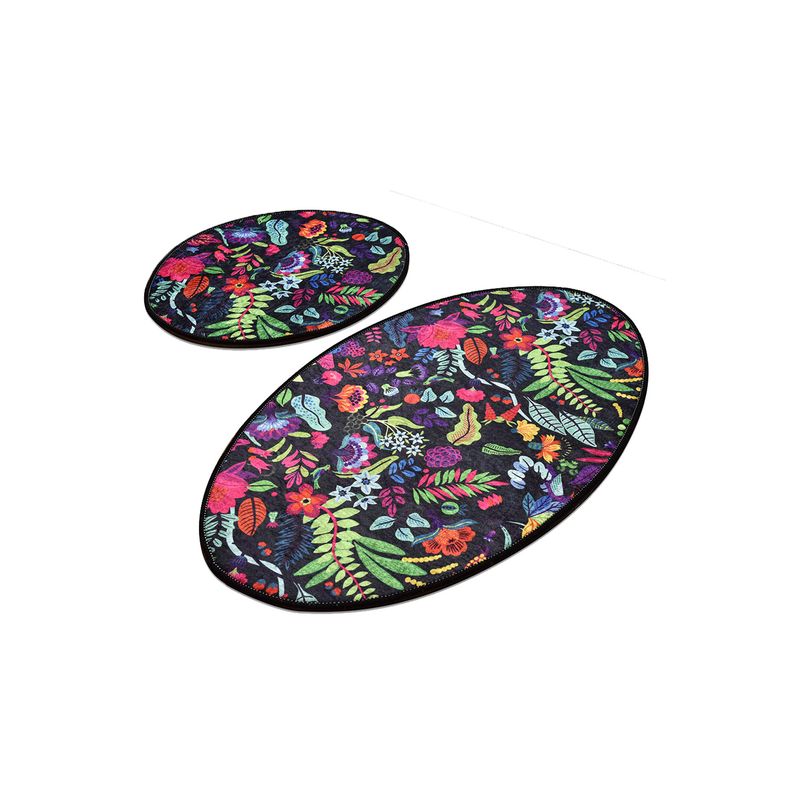 Casa si Gradina - Textile si covoare - Covoare - Covorase baie - Set covorase baie, L'essentiel Maison, multicolor, 50x60 cm si 60x100 cm, 100% poliester, antiderapant, 359CHL2479 - Infinity.ro