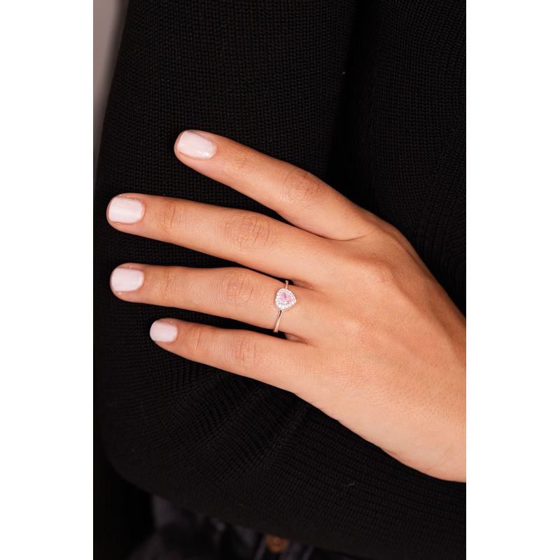 Fashion, accesorii si bijuterii - Femei - Bijuterii femei - Inele femei - Inel, Heliophilia, femei, roz, argint 925, ajustabil, zirconiu - Infinity.ro