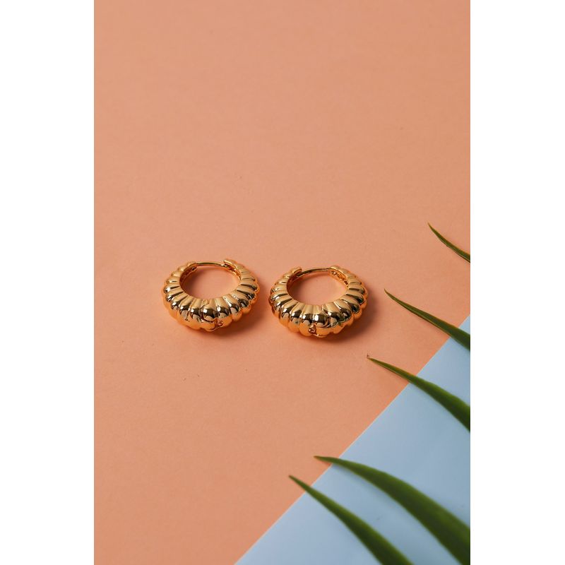 Fashion, accesorii si bijuterii - Femei - Bijuterii femei - Cercei femei - Cercei, Heliophilia, femei, auriu, metal, diametru 23 mm - Infinity.ro