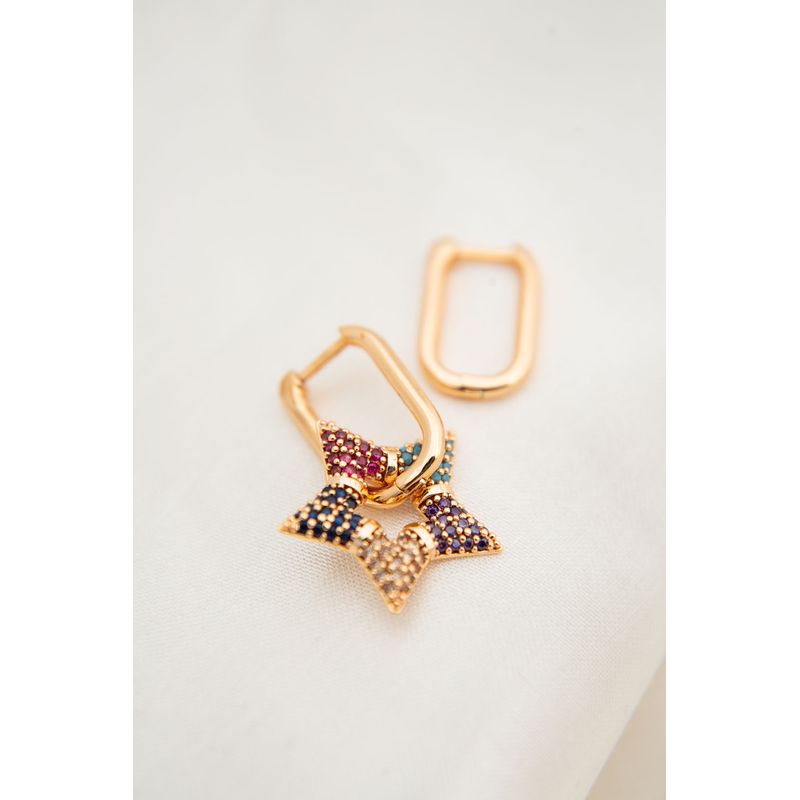 Fashion, accesorii si bijuterii - Femei - Bijuterii femei - Cercei femei - Cercei, Heliophilia, femei, multicolor, metal, zirconiu, diametru 21,3 mm, lungime pandantiv 23,3 mm - Infinity.ro