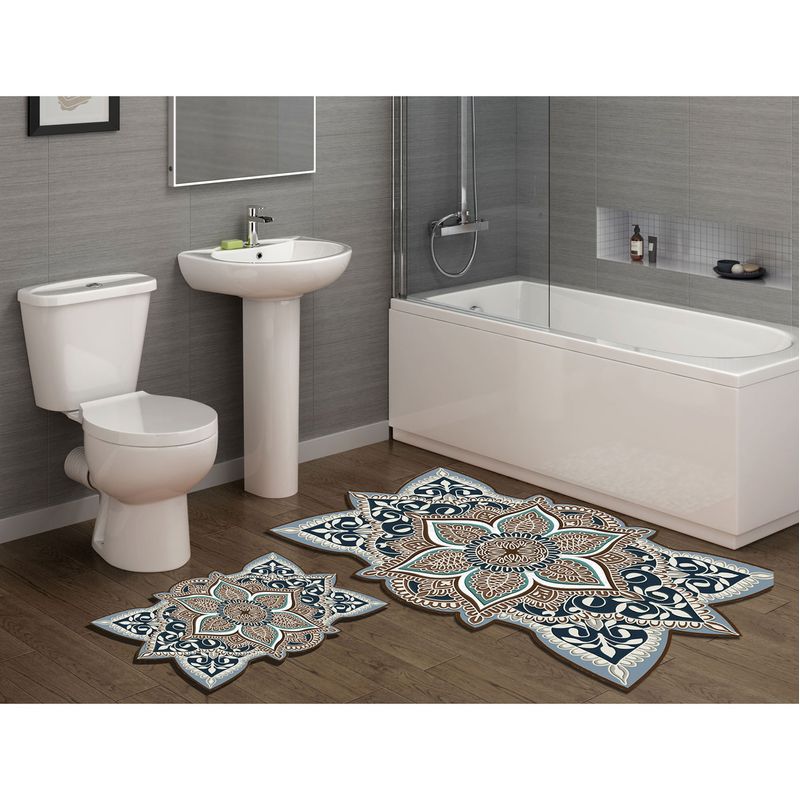 Casa si Gradina - Textile si covoare - Covoare - Covorase baie - Set covorase de baie, L'essentiel Maison, crem, 50x60 cm si 60x100 cm, 100% poliester, antiderapant, lavabil la masina - Infinity.ro