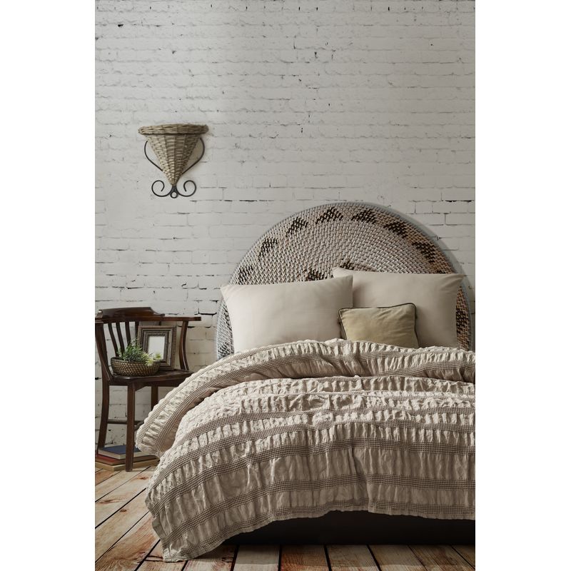 Casa si Gradina - Textile si covoare - Pături și cuverturi - Pături - Patura dubla, L'essentiel Maison, bej, 220x240 cm, 100% bumbac - Infinity.ro