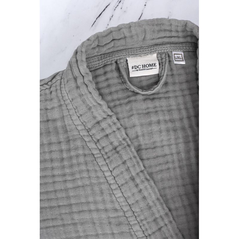 Casa si Gradina - Textile si covoare - Textile baie - Halate de baie - Halat de baie, L'essentiel Maison, gri, l/xl, 100% bumbac, 4 straturi muselina - Infinity.ro