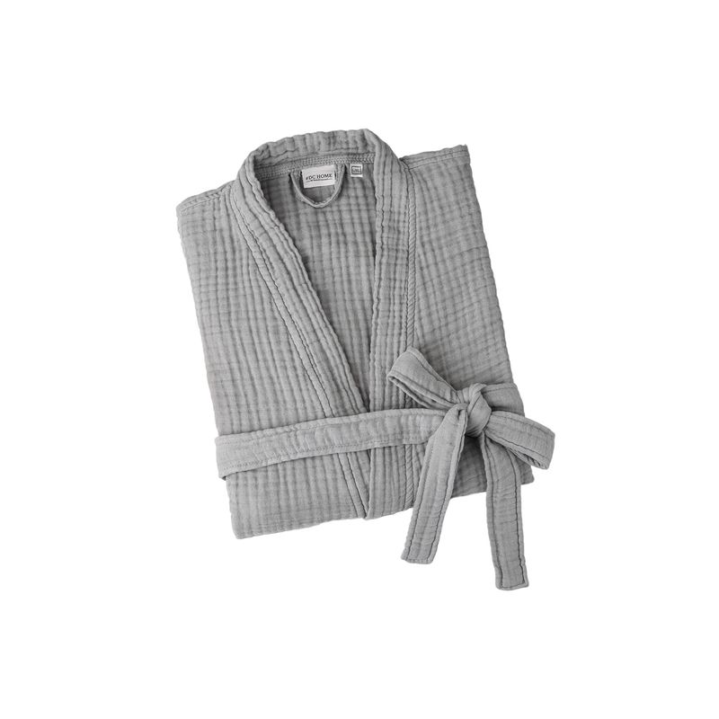 Casa si Gradina - Textile si covoare - Textile baie - Halate de baie - Halat de baie, L'essentiel Maison, gri, l/xl, 100% bumbac, 4 straturi muselina - Infinity.ro