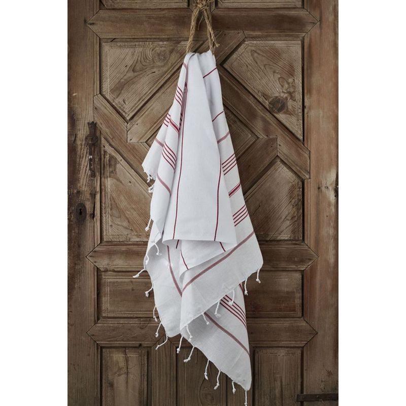 Casa si Gradina - Textile si covoare - Textile baie - Prosoape - Prosop de plaja, L'essentiel Maison, rosu, 100x180 cm, 100% bumbac - Infinity.ro