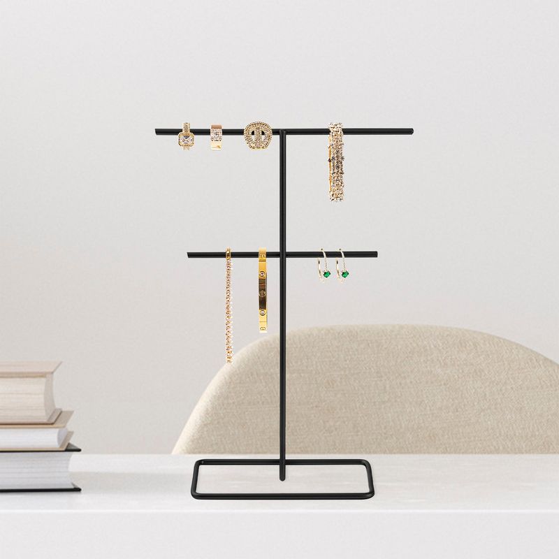 Casa si Gradina - Mobilier - Organizare si depozitare - Umerase si valeti - Suport bijuterii, Aberto Design, metal, negru, 15x30 cm - Infinity.ro