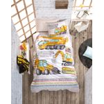 Casa si Gradina - Textile si covoare - Lenjerii de pat - Lenjerii copii - Set lenjerie de pat copii, L'essentiel Maison, alb, galben, gri, turcoaz, 100% bumbac ranforsat, 160x220 cm - Infinity.ro