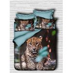 Casa si Gradina - Textile si covoare - Lenjerii de pat - Seturi de lenjerie - Set lenjerie pat dublu, L'essentiel Maison, turcoaz si maro, 200x220 cm, microsatina poliester, bumbac - Infinity.ro