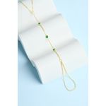 Fashion, accesorii si bijuterii - Femei - Bijuterii femei - Bratari femei - Bratara lant, Heliophilia, argint 925, piatra zircon, verde, marime universala - Infinity.ro