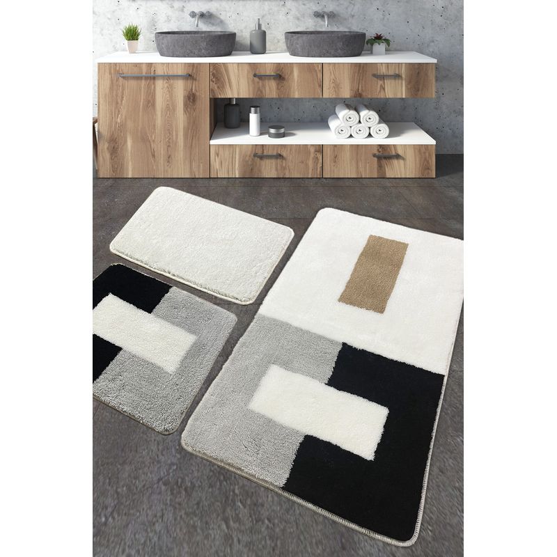 Casa si Gradina - Textile si covoare - Covoare - Covorase baie - Set covorase de baie, L'essentiel Maison, multicolor, 40x60 cm, 50x60 cm, 60x100 cm, 100% acrilic, antiderapant, 359CHL5361 - Infinity.ro