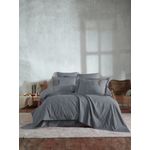 Casa si Gradina - Textile si covoare - Lenjerii de pat - Seturi de lenjerie - Set lenjerie de pat dublu, L'essentiel Maison, gri, 100% bumbac, cuvertura jacquard 240x260 cm - Infinity.ro