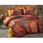 Casa si Gradina - Textile si covoare - Lenjerii de pat - Seturi de lenjerie - Set lenjerie de pat, L'essentiel Maison, rosu auriu, 200x220 cm, microsatin poliester si bumbac, imprimare 3d - Infinity.ro