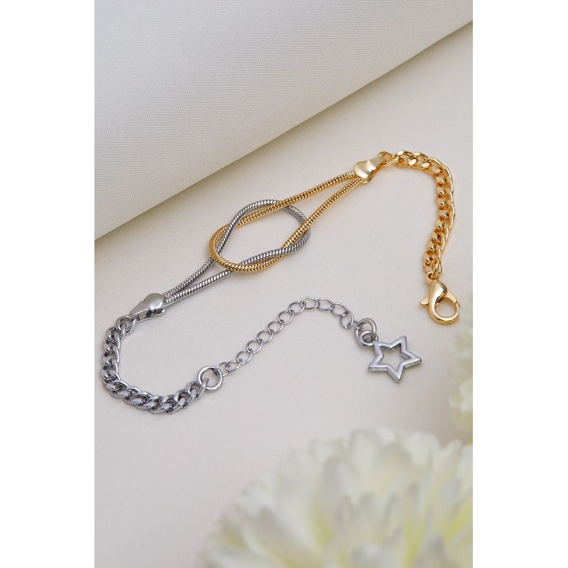 Fashion, accesorii si bijuterii - Femei - Bijuterii femei - Bratari femei - Bratara, Heliophilia, metal, argintiu auriu, marime universala - Infinity.ro