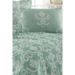 Casa si Gradina - Textile si covoare - Lenjerii de pat - Seturi de lenjerie - Set lenjerie pat single, L'essentiel Maison, verde marin si alb, 160x235 cm, 100% bumbac - Infinity.ro