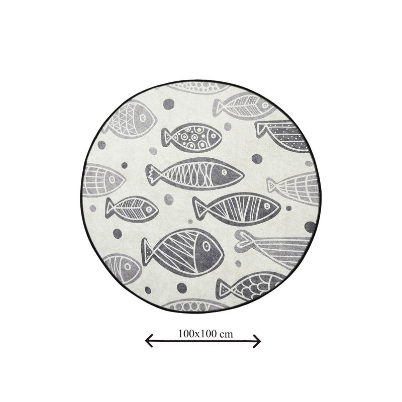 Casa si Gradina - Textile si covoare - Covoare - Covorase baie - Covoras de baie, L'essentiel Maison, multicolor, diametru 100 cm, 100% poliester, antiderapant, 359CHL1455 - Infinity.ro