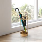Casa si Gradina - Decoratiuni - Obiecte decorative - Suporturi umbrele - Suport pentru umbrele, Aberto Design, metal, auriu, 22x22x67 cm - Infinity.ro