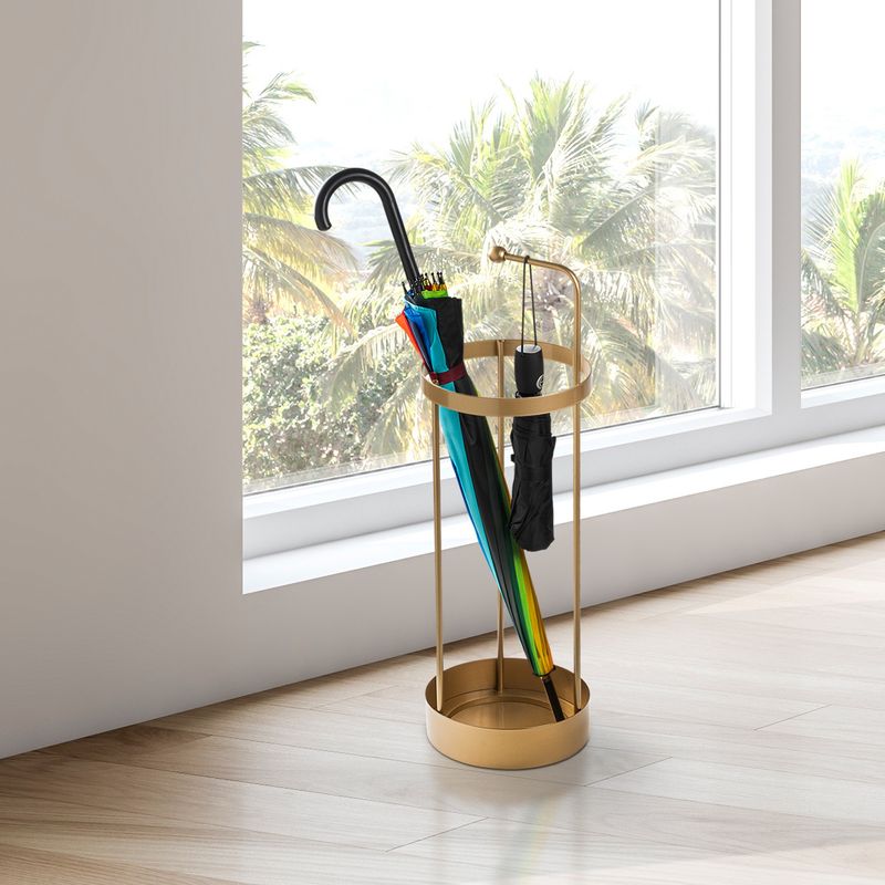 Casa si Gradina - Decoratiuni - Obiecte decorative - Suporturi umbrele - Suport pentru umbrele, Aberto Design, metal, auriu, 22x22x67 cm - Infinity.ro