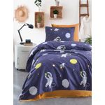 Casa si Gradina - Textile si covoare - Lenjerii de pat - Lenjerii copii - Set pique single, L'essentiel Maison, albastru inchis, 100% bumbac, 160x235 cm, lavabil la 30°c - Infinity.ro