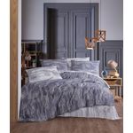 Casa si Gradina - Textile si covoare - Lenjerii de pat - Seturi de lenjerie - Set lenjerie de pat single, L'essentiel Maison, gri alb, 160x220 cm, 100% bumbac ranforce, 172PRL2334 - Infinity.ro