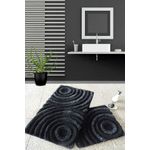 Casa si Gradina - Textile si covoare - Covoare - Covorase baie - Set covorase de baie, L'essentiel Maison, negru si antracit, 50x60 cm si 60x100 cm, 100% acrilic, antiderapant - Infinity.ro